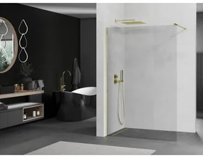 Mexen Kioto, sprchová zásteny typ Walk-In 95 x 200 cm, 8mm číre sklo, zlatý lesklý profil, 800-095-101-50-00
