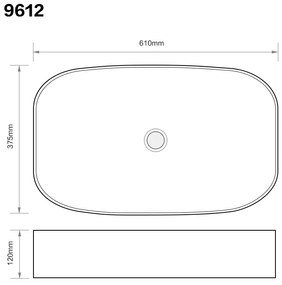 Erga Luella, umývadlo na dosku 610x375x120 mm, biela lesklá, ERG-V03-9612-WH