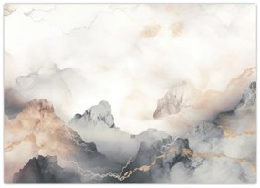 Sklenený obraz - Abstrakcia hôr s textúrou mramoru (70x50 cm)