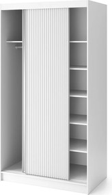 Šatní skříň Biancco se zrcadlem 120 cm bílá