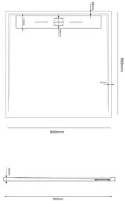 Erga Almac, SMC sprchová vanička 90 x 90 x 3 cm, biela, ERG-GMA-AL-9090