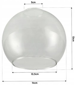 BERGE LOFT LED nástenné stropné svietidlo 1xE27 priehľadná sklenená guľa