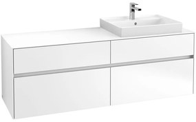 VILLEROY &amp; BOCH Collaro závesná skrinka pod umývadlo na dosku (umývadlo vpravo), 4 zásuvky, 1600 x 500 x 548 mm, White Matt, C02300MS