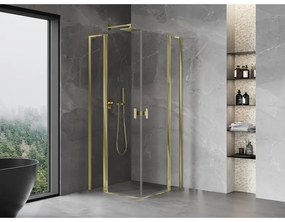 Mexen, Mexen Mist L Duo výklopný sprchový kút 95 x 95 cm, transparentný, zlatý - 8A4L-095-095-50-00