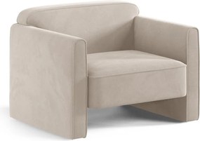 Béžové zamatové kreslo Abby – Micadoni