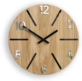 Sammer Nadčasové drevené hodiny AKSEL MIRROR - čierna 33 cm AkselWoodBlackMirror