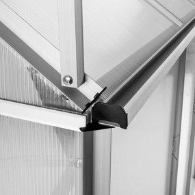 tectake 402478 polykarbonátový skleník s pozinkovanou základňou - 375 x 185 x 195 cm