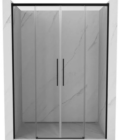 Mexen Rox, posuvné sprchové dvere 150 cm, číre sklo, čierny profil, 8C2-150-002-70-00
