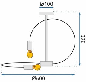 Stropné svietidlo Lampa 4 APP1093-4C čierne