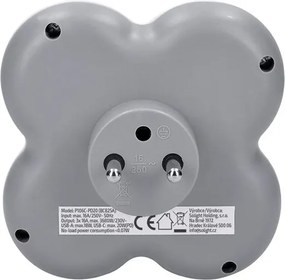 Solight P106C-PD20 - Rozbočovač 3x 16A + USB A+C rýchlonabíjačka 20W