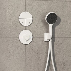 Hansgrohe ShowerSelect Comfort S, termostat pod omietku pre 1 spotrebič a ďalší výtok, biela matná, HAN-15562700