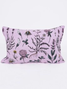 Bavlnená obliečka na vankúš Renforcé 50 × 70 cm - Herbár púdrový