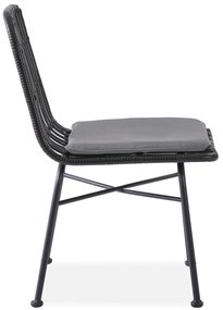 Čierna ratanová stolička LAPRO 401