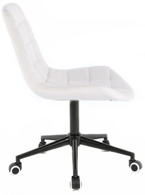 LuxuryForm DESIGN Stolička PARIS na čiernej podstave s kolieskami - biela