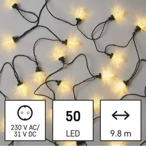LED Vonkajšia vianočná reťaz 50xLED/8 funkcií 14,8 m IP44 teplá biela
