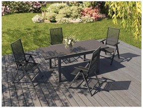 Livarno home Rozkladací záhradný stôl Miami + Záhradné kreslo Miami, 4 kusy  (800008467)