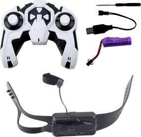 LEAN Toys Robotický pes TOOBY s diaľkovým ovládaním RC, 360°, svetlá, zvuky, čierno-biely