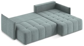 Modrá rozkladacia/s úložným priestorom rohová pohovka (pravý roh/s leňoškou) Moku – Makamii