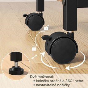 Servírovací vozík Houseland Lexo hnědý/černý