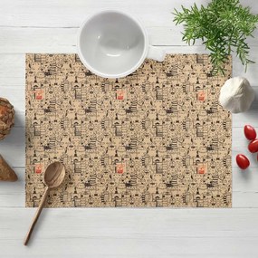 Biante Dekoračné prestieranie na stôl PML-093 Pes medzi mačkami na hnedobéžovom 30x40 cm