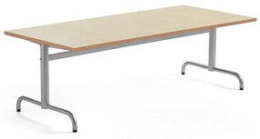 Stôl PLURAL, 1600x800x600 mm, linoleum - béžová, strieborná