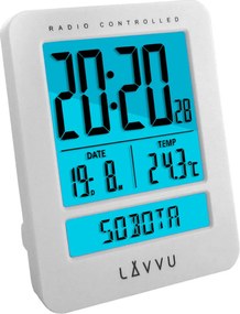 Rádiom riadené digitálne budíky LAVVU LAR0020 Duo White s českým kalendárom – biele