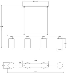 Globo 15465-4H - Luster na lanku HADERA 4xE27/60W/230V