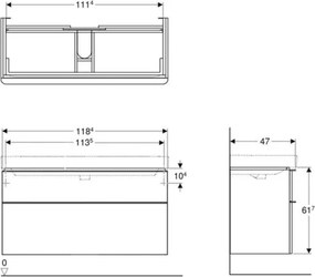 Geberit 500.355.00.1 - Kúpeľňová skrinka pod umývadlo Smyle Square 61,7x118,4 cm biela
