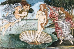 Tapeta reprodukcia Zrodenie Venuše - Sandro Botticelli - 375x250