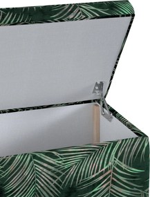 Truhlica čalúnená farba produktu zelená látka zamatová, vzorované