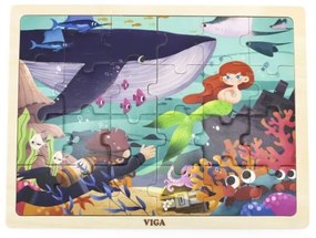 Drevené puzzle - malá morská víla 24 dielikov