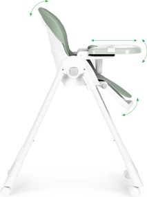ECOTOYS HA-013 detské kresielko na kŕmenie, výškovo nastaviteľné, eko-koža, 5-bodové pásy