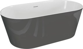 Polimat Akrylátová voľne stojaca vaňa Uzo 160x80 POLIMAT-Rozmery: 160x80, POLIMAT-Farba vane: Biela / čierna mat
