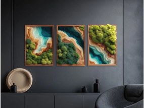 drevko |  Trojdielny machový obraz Útočisko (UV tlač)  41 x 90 cm