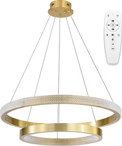 Toolight Toolight, LED stropné svietidlo 60cm, 55W, 3500lm + diaľkové ovládanie, APP1772-CP, zlatá matná, OSW-06351