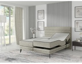 Elektrická polohovateľná čalúnená posteľ s matracmi MILA 160x200 cm sivá