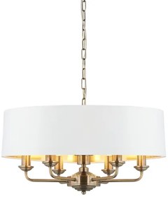 Endon 98933 - Luster na reťazi HIGHCLERE 6xE14/40W/230V biela/mosadz