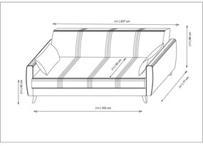 Trojmiestná rozkladacia pohovka KORFU béžová