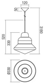 Redo 01-1770 - Luster na lanku AMNO 1x/E27/42W/230V pr. 33 cm béžová