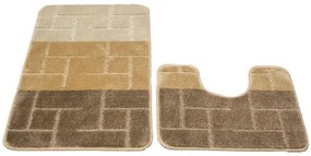 Sada kúpeľňových koberčekov TERAMO béžová / hnedá (2 ks)
