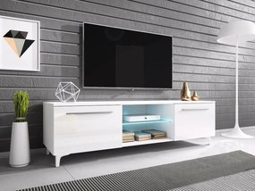 TV stolík Cleo XIII-W, Farby: biela / čierny lesk