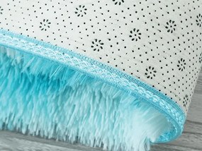 TZ Modrý obdĺžnikový shaggy koberec Ombre Rozmer: 100x150 cm