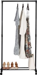 Stojan na šaty GD-157 BK chróm/čierna, 74 x 157 cm