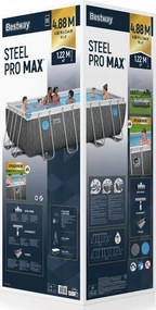 Bazén 488m x 244cm Splash View frame pool Gray Rattan Bestway 561 MB