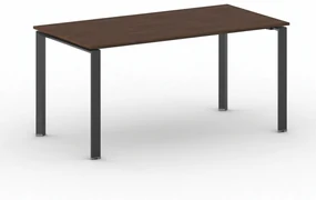 Rokovací stôl PRIMO INFINITY s čiernou podnožou 1600 x 800 x 750 mm, orech