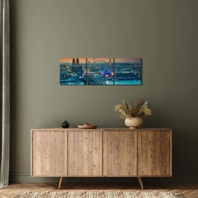 Obraz - Kolín nad Rýnom (s hodinami) (90x30 cm)