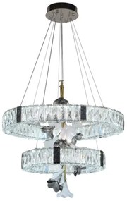 LED Stmievateľný krištáľový luster na lanku LED/70W/230V + diaľkové ovládanie