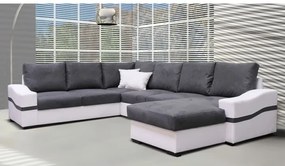 Rohová sedačka U s rozkladom Oregon L - biela / sivá