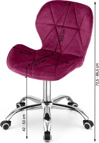AKCIA Bordová kancelárska stolička AVOLA VELVET II. akosť