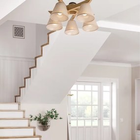 Prisadený luster ANTONIO 5xE14/40W/230V dub